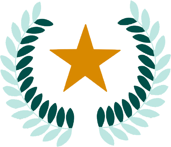 Star surrounded by laurels